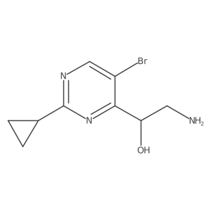 (1R)-2-amino-1-(5-bromo-2-cyclopropylpyrimidin-4-yl)ethan-1-ol Structure