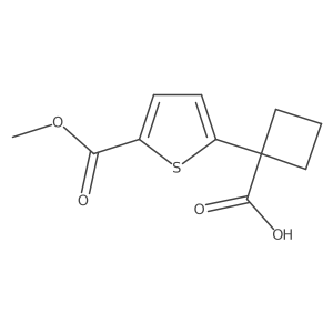 1-[5-(Methoxycarbonyl)thiophen-2-yl]cyclobutane-1-carboxylic acid结构式