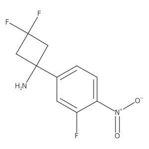 3,3-Difluoro-1-(3-fluoro-4-nitrophenyl)cyclobutan-1-amine结构式