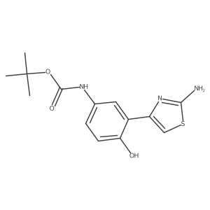 tert-butyl N-[3-(2-amino-1,3-thiazol-4-yl)-4-hydroxyphenyl]carbamate Structure