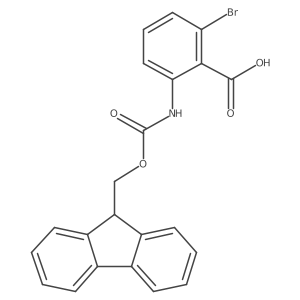 2-((((9H-Fluoren-9-yl)methoxy)carbonyl)amino)-6-bromobenzoic acid Structure