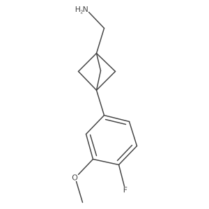 [3-(4-Fluoro-3-methoxyphenyl)-1-bicyclo[1.1.1]pentanyl]methanamine Structure
