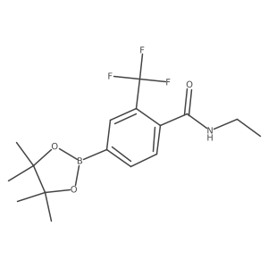 N-Ethyl-4-(4,4,5,5-tetramethyl-[1,3,2]dioxaborolan-2-yl)-2-trifluoromethyl-benzamide Structure