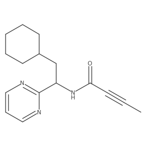 N-(2-Cyclohexyl-1-pyrimidin-2-ylethyl)but-2-ynamide结构式