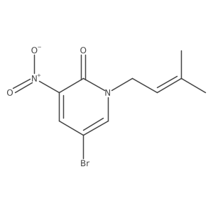 5-Bromo-1-(3-methylbut-2-en-1-yl)-3-nitro-1,2-dihydropyridin-2-one结构式