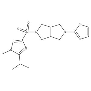 2-(5-{[1-methyl-2-(propan-2-yl)-1H-imidazol-4-yl]sulfonyl}-octahydropyrrolo[3,4-c]pyrrol-2-yl)-1,3-thiazole结构式