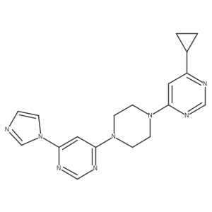 4-[4-(6-cyclopropylpyrimidin-4-yl)piperazin-1-yl]-6-(1H-imidazol-1-yl)pyrimidine结构式