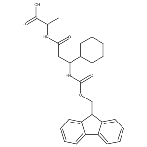 (2S)-2-[3-cyclohexyl-3-({[(9H-fluoren-9-yl)methoxy]carbonyl}amino)propanamido]propanoic acid结构式