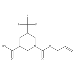 rac-(3R,5S)-1-[(prop-2-en-1-yloxy)carbonyl]-5-(trifluoromethyl)piperidine-3-carboxylic acid结构式