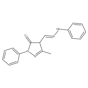 4,5-Dihydro-3-methyl-5-oxo-1-phenyl-1H-pyrazole-4-carboxaldehyde 4-(2-phenylhydrazone)结构式