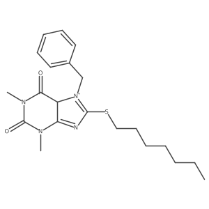 7-benzyl-8-heptylsulfanyl-1,3-dimethyl-5H-purin-7-ium-2,6-dione Structure