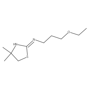 N-(3-ethoxypropyl)-4,4-dimethyl-4,5-dihydro-1,3-thiazol-2-amine结构式