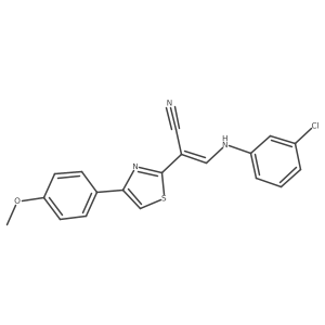 (Z)-3-((3-chlorophenyl)amino)-2-(4-(4-methoxyphenyl)thiazol-2-yl)acrylonitrile Structure