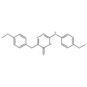 6-(4-methoxybenzyl)-3-((4-methoxyphenyl)amino)-1,2,4-triazin-5(4H)-one Structure