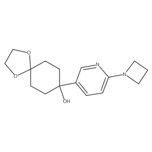 8-(6-Azetidin-1-ylpyridin-3-yl)-1,4-dioxaspiro[4.5]decan-8-ol结构式