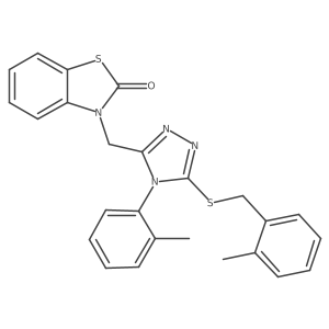 3-((5-((2-methylbenzyl)thio)-4-(o-tolyl)-4H-1,2,4-triazol-3-yl)methyl)benzo[d]thiazol-2(3H)-one结构式
