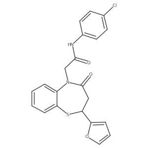 N-(4-chlorophenyl)-2-(2-(furan-2-yl)-4-oxo-3,4-dihydrobenzo[b][1,4]thiazepin-5(2H)-yl)acetamide结构式