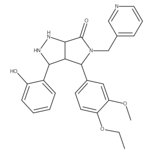 4-(4-Ethoxy-3-methoxyphenyl)-3-(2-hydroxyphenyl)-5-(pyridin-3-ylmethyl)-1,2,3,3a,4,6a-hexahydropyrrolo[3,4-c]pyrazol-6-one结构式
