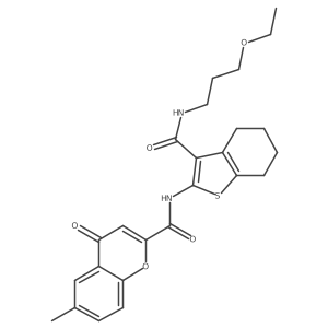 N-{3-[(3-ethoxypropyl)carbamoyl]-4,5,6,7-tetrahydro-1-benzothiophen-2-yl}-6-methyl-4-oxo-4H-chromene-2-carboxamide Structure