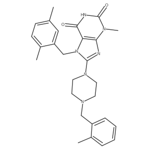 7-(2,5-dimethylbenzyl)-3-methyl-8-(4-(2-methylbenzyl)piperazin-1-yl)-1H-purine-2,6(3H,7H)-dione Structure