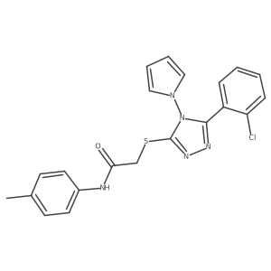 2-{[5-(2-chlorophenyl)-4-(1H-pyrrol-1-yl)-4H-1,2,4-triazol-3-yl]sulfanyl}-N-(4-methylphenyl)acetamide Structure
