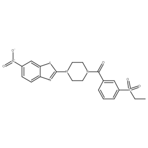 (3-(Ethylsulfonyl)phenyl)(4-(6-nitrobenzo[d]thiazol-2-yl)piperazin-1-yl)methanone结构式