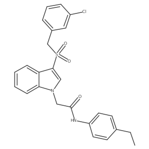 2-(3-((3-chlorobenzyl)sulfonyl)-1H-indol-1-yl)-N-(4-ethylphenyl)acetamide结构式
