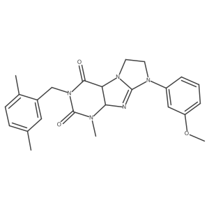 2-[(2,5-Dimethylphenyl)methyl]-6-(3-methoxyphenyl)-4-methyl-4a,7,8,9a-tetrahydropurino[7,8-a]imidazole-1,3-dione Structure