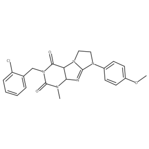 2-[(2-Chlorophenyl)methyl]-6-(4-methoxyphenyl)-4-methyl-4a,7,8,9a-tetrahydropurino[7,8-a]imidazole-1,3-dione Structure
