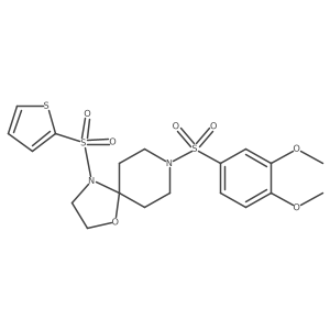 8-((3,4-Dimethoxyphenyl)sulfonyl)-4-(thiophen-2-ylsulfonyl)-1-oxa-4,8-diazaspiro[4.5]decane结构式
