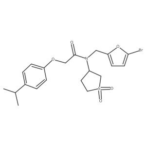 N-[(5-bromofuran-2-yl)methyl]-N-(1,1-dioxidotetrahydrothiophen-3-yl)-2-[4-(propan-2-yl)phenoxy]acetamide结构式