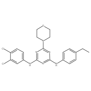 N2-(3,4-dichlorophenyl)-N4-(4-ethylphenyl)-6-morpholino-1,3,5-triazine-2,4-diamine Structure