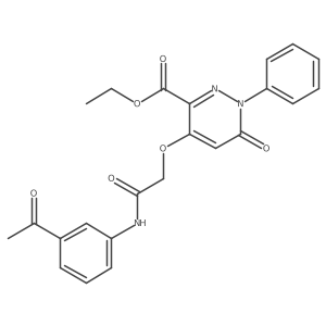 Ethyl 4-(2-((3-acetylphenyl)amino)-2-oxoethoxy)-6-oxo-1-phenyl-1,6-dihydropyridazine-3-carboxylate结构式