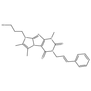 3-cinnamyl-8-(3-hydroxypropyl)-1,6,7-trimethyl-1H-imidazo[2,1-f]purine-2,4(3H,8H)-dione Structure