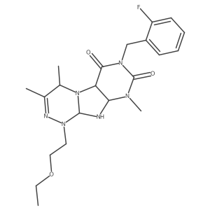 1-(2-ethoxyethyl)-7-[(2-fluorophenyl)methyl]-3,4,9-trimethyl-5a,9a,10,10a-tetrahydro-4H-purino[8,7-c][1,2,4]triazine-6,8-dione Structure
