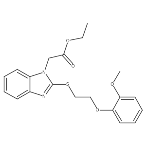 Ethyl 2-{2-[2-(2-methoxyphenoxy)ethylthio]benzimidazolyl}acetate Structure