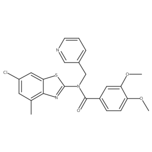 N-(6-chloro-4-methylbenzo[d]thiazol-2-yl)-3,4-dimethoxy-N-(pyridin-3-ylmethyl)benzamide结构式