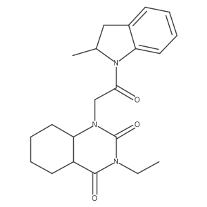3-Ethyl-1-[2-(2-methyl-2,3-dihydroindol-1-yl)-2-oxoethyl]-4a,5,6,7,8,8a-hexahydroquinazoline-2,4-dione结构式