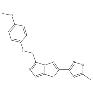3-[(4-Methoxyphenoxy)methyl]-6-(5-methyl-1,2-oxazol-3-yl)[1,2,4]triazolo[3,4-b][1,3,4]thiadiazole结构式