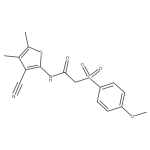 N-(3-cyano-4,5-dimethylthiophen-2-yl)-2-((4-methoxyphenyl)sulfonyl)acetamide结构式