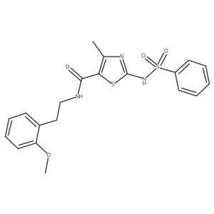 N-(2-methoxyphenethyl)-4-methyl-2-(phenylsulfonamido)thiazole-5-carboxamide结构式