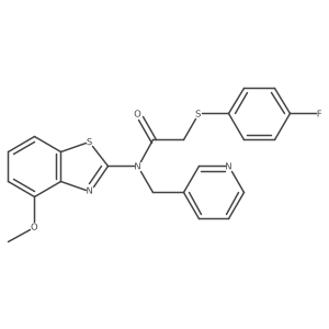 2-((4-fluorophenyl)thio)-N-(4-methoxybenzo[d]thiazol-2-yl)-N-(pyridin-3-ylmethyl)acetamide结构式