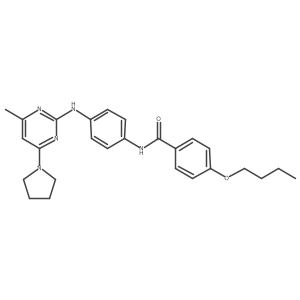 4-Butoxy-N-(4-{[4-methyl-6-(pyrrolidin-1-YL)pyrimidin-2-YL]amino}phenyl)benzamide Structure