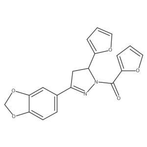 (3-(benzo[d][1,3]dioxol-5-yl)-5-(furan-2-yl)-4,5-dihydro-1H-pyrazol-1-yl)(furan-2-yl)methanone Structure