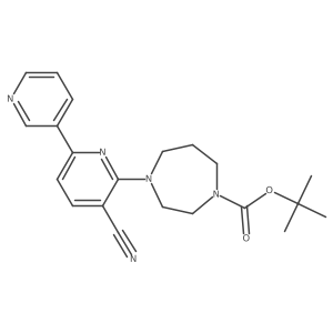 tert-Butyl 4-(5-cyano-[2,3'-bipyridin]-6-yl)-1,4-diazepane-1-carboxylate Structure