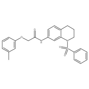 2-(3-methylphenoxy)-N-[1-(phenylsulfonyl)-1,2,3,4-tetrahydroquinolin-7-yl]acetamide结构式