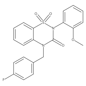4-(4-fluorobenzyl)-2-(2-methoxyphenyl)-2H-1,2,4-benzothiadiazin-3(4H)-one 1,1-dioxide结构式