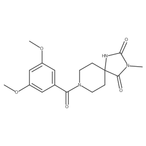 8-(3,5-Dimethoxybenzoyl)-3-methyl-1,3,8-triazaspiro[4.5]decane-2,4-dione结构式
