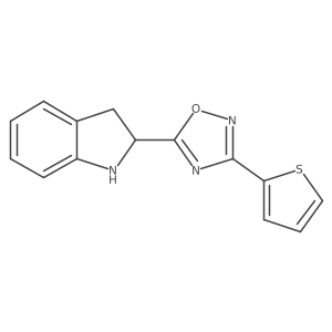 2,3-Dihydro-2-[3-(2-thienyl)-1,2,4-oxadiazol-5-yl]-1H-indole结构式