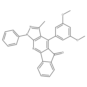 4-(3,5-Dimethoxy-phenyl)-3-methyl-1-phenyl-1H-indeno[1,2-b]pyrazolo[4,3-e]pyridin-5-one Structure